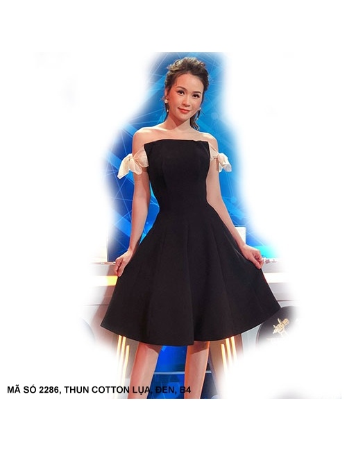 Đầm Xòe Bé Sam Phối Nơ Vai - 2286