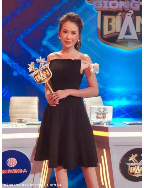 Đầm Xòe Bé Sam Phối Nơ Vai - 2286