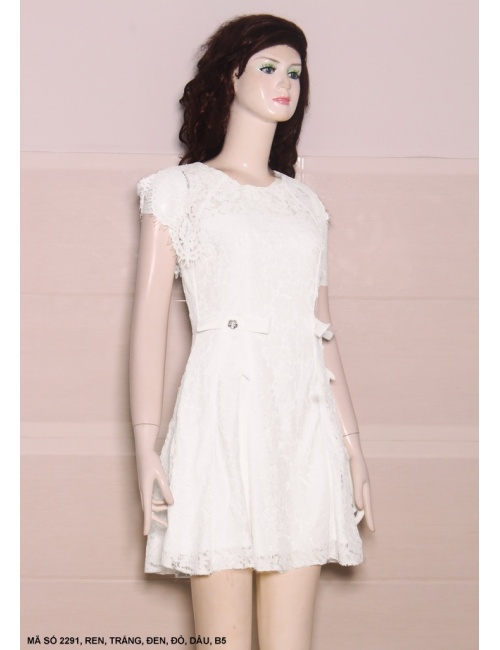 Đầm Ren Đính 2 Nơ Bên Eo - 2291