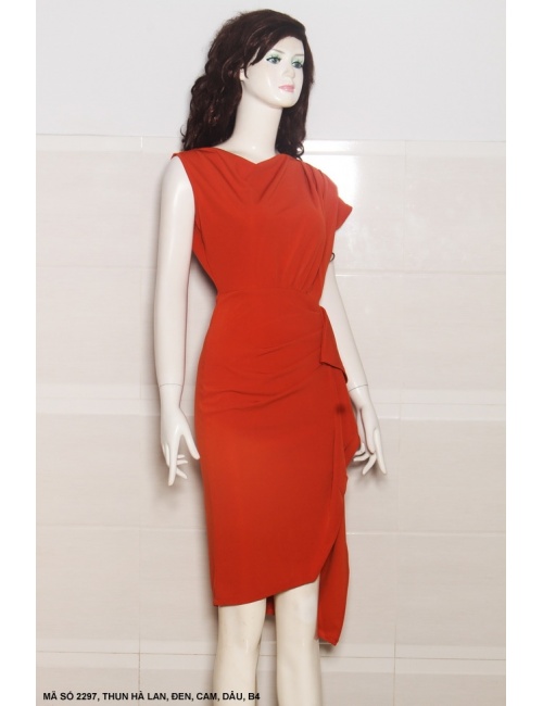 Đầm Lai Xéo Vai Lệch Dún Bên Hông - 2297