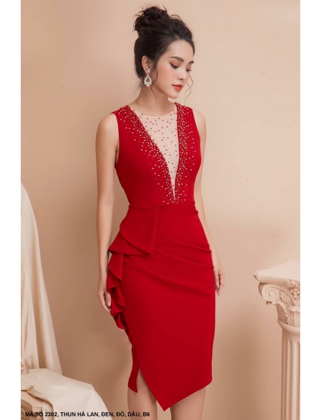 Đầm Lai Nhọn Cổ Tim Sâu - 2302