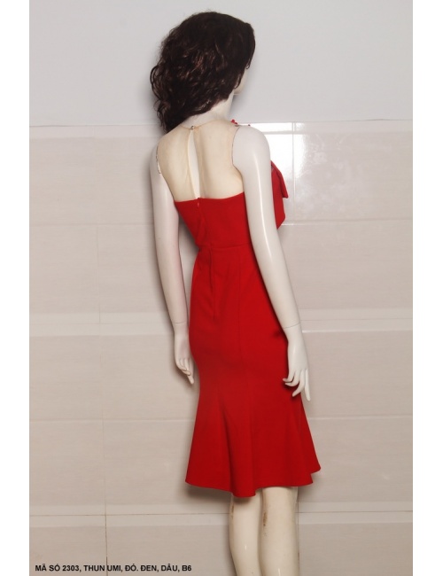 ĐẦM CÚP NGỰC ĐÍNH NƠ LỚN TRƯỚC NGỰC - 2303