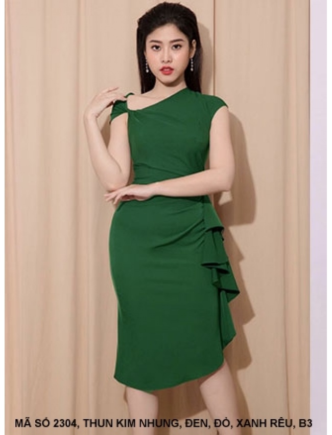 Đầm Sát Nách Cổ Xéo Lai Xéo - 2304