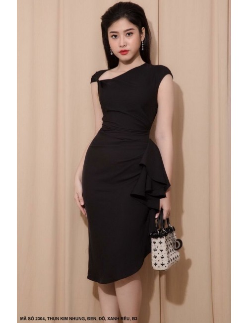 Đầm Sát Nách Cổ Xéo Lai Xéo - 2304