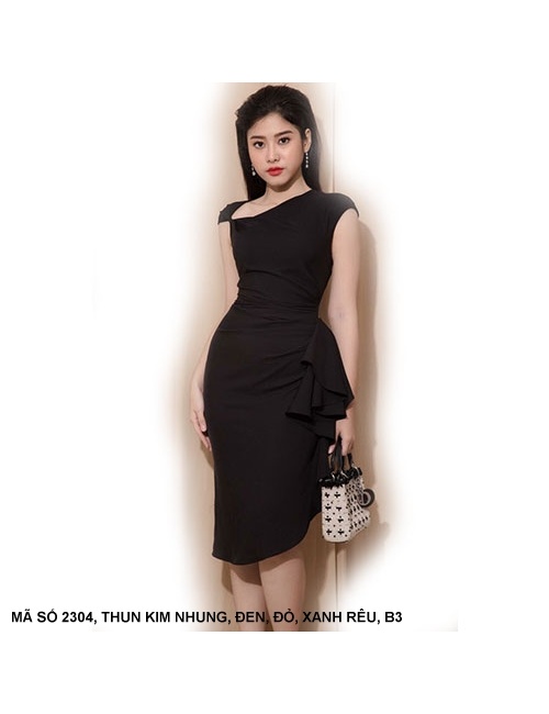 Đầm Sát Nách Cổ Xéo Lai Xéo - 2304