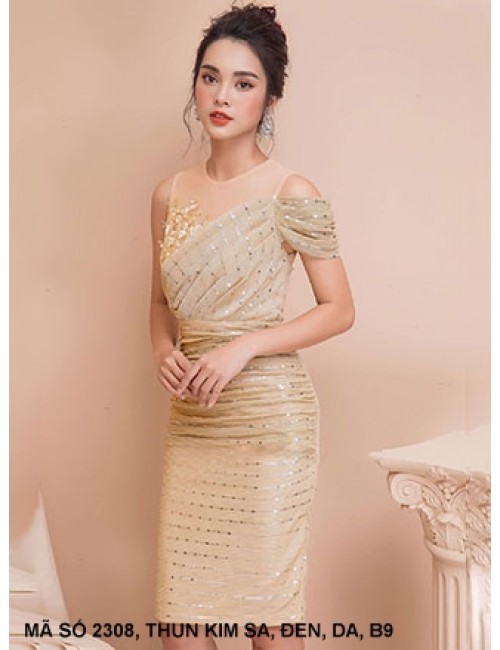 Đầm Lưới Kim Sa Phối Ren Ngực - 2308