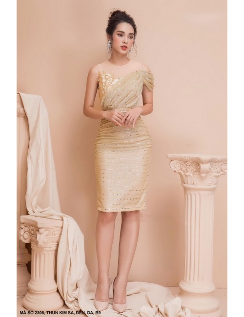 Đầm Lưới Kim Sa Phối Ren Ngực - 2308
