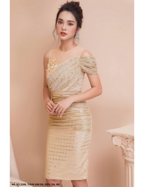 Đầm Lưới Kim Sa Phối Ren Ngực - 2308