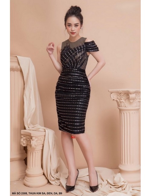Đầm Lưới Kim Sa Phối Ren Ngực - 2308