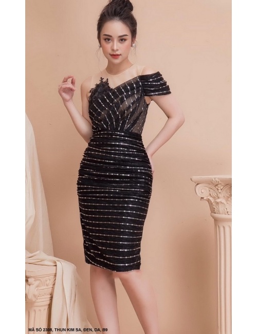 Đầm Lưới Kim Sa Phối Ren Ngực - 2308
