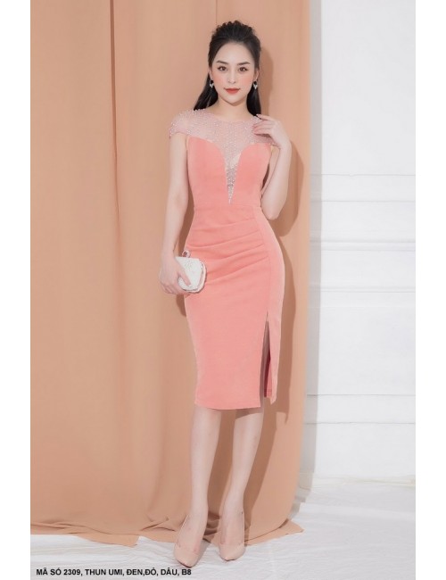 Đầm Sát Nách Xẻ Lai Phối Lưới - 2309