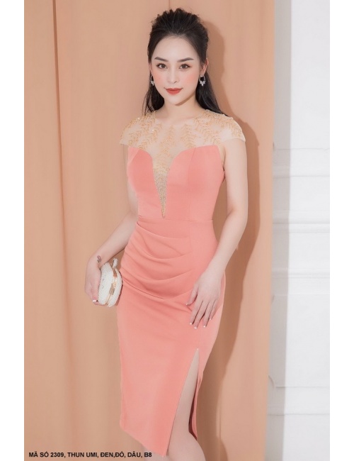 Đầm Sát Nách Xẻ Lai Phối Lưới - 2309