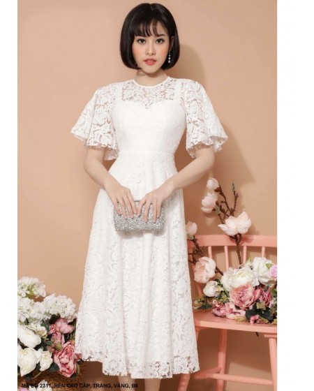 Đầm Ren Tay Ngắn Loe - 2311