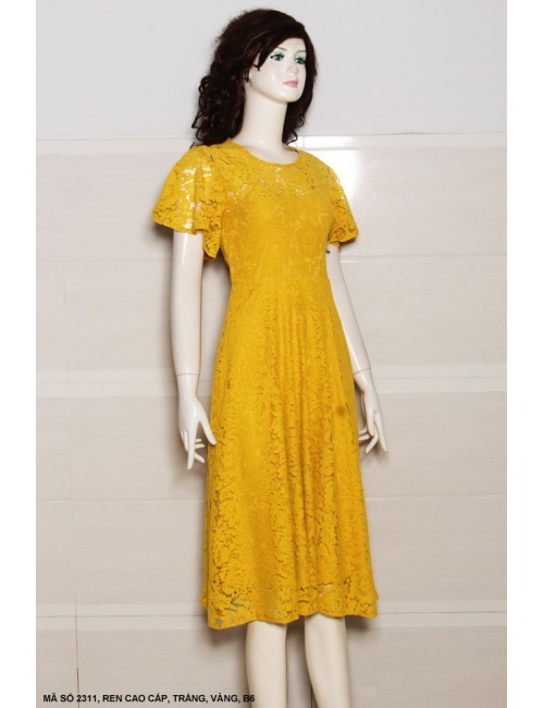 Đầm Ren Tay Ngắn Loe - 2311