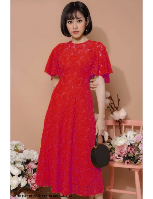 Đầm Ren Tay Ngắn Loe - 2311