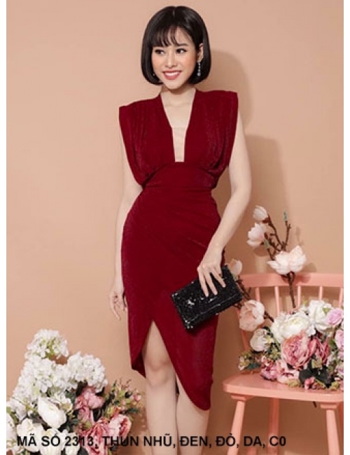 Đầm Lai Hở Một Bên Cô Đỗ - 2313