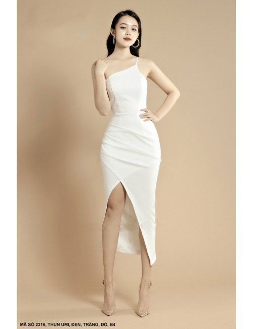 Đầm Một Dây Lai Xẻ Đùi - 2316