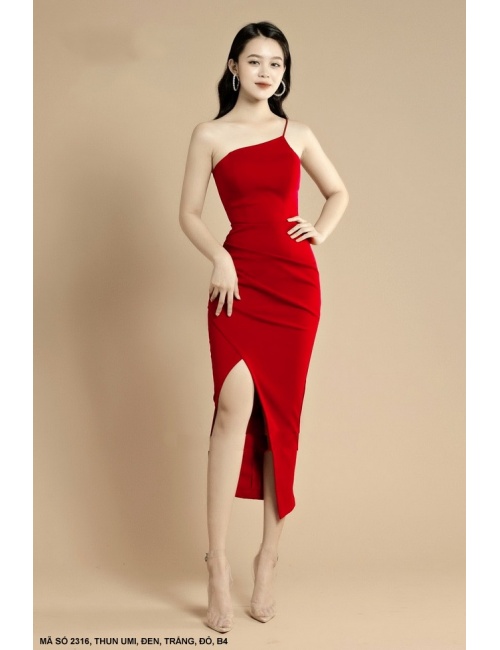 Đầm Một Dây Lai Xẻ Đùi - 2316