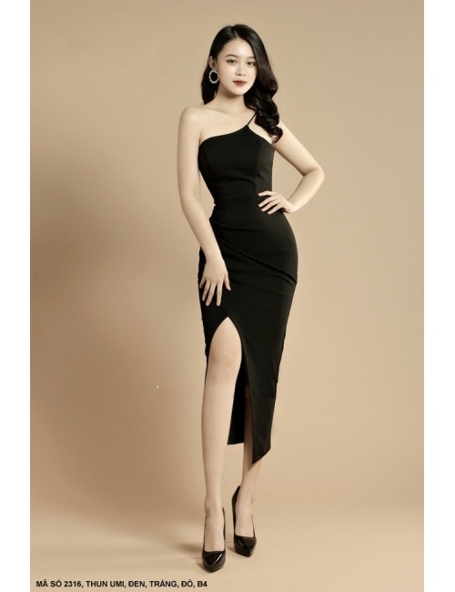 Đầm Một Dây Lai Xẻ Đùi - 2316