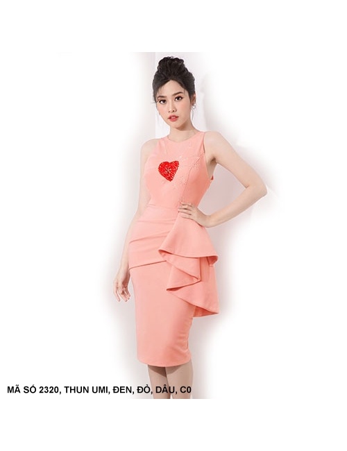 Đầm Ôm Sát Nách Đính Bèo Eo - 2320