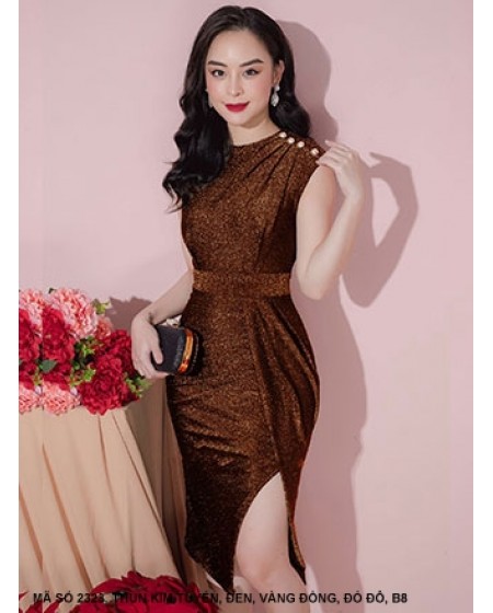 Đầm Ôm Sát Nách Xẻ Đùi Thắt Đai Eo - 2323