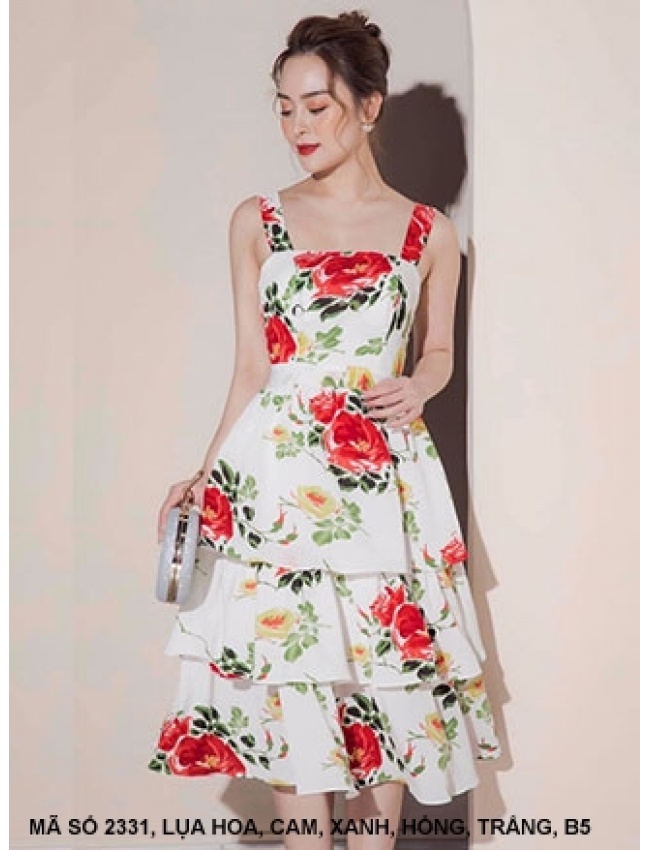 Đầm 2 Dây Hoa 3 Tầng - 2331