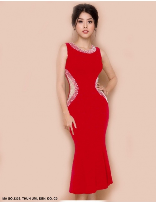 Đầm Ôm Eo Phối Lưới Lai Dún - 2335
