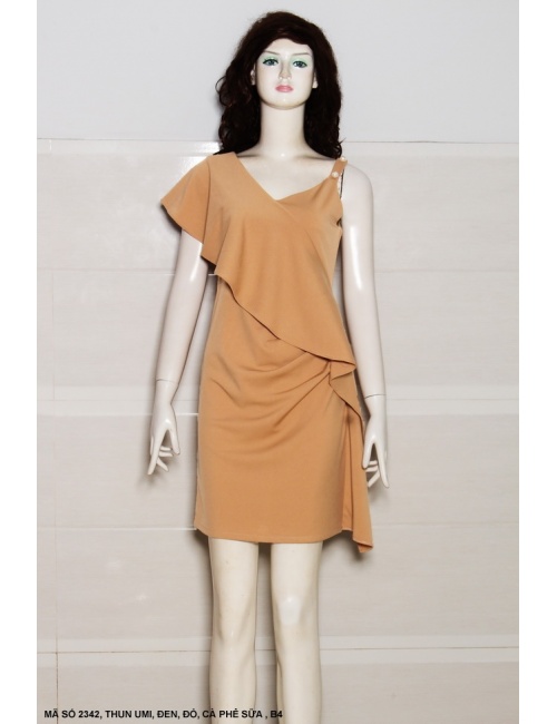 Đầm Xòe 1 Dây 1 Tay Ngắn Dún - 2342