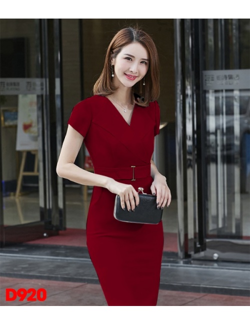 ĐẦM ÔM CỔ VEST SANG TRỌNG -D9020