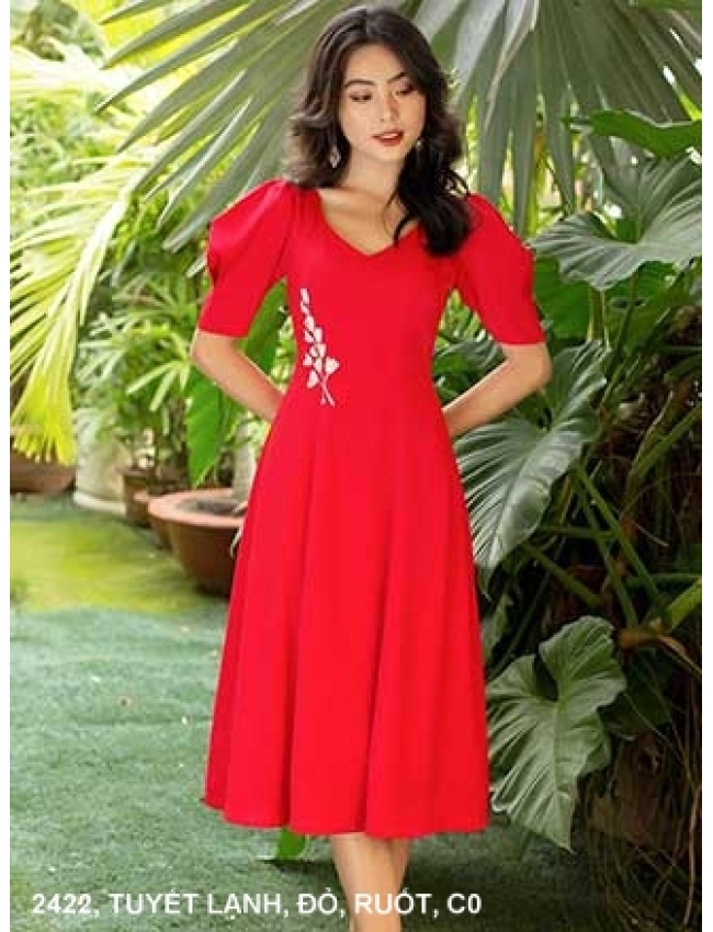 Đầm Dạ Hội Cổ Xéo Lai Xẻ Cao - 2422