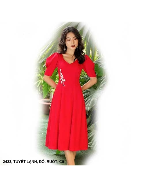 Đầm Dạ Hội Cổ Xéo Lai Xẻ Cao - 2422