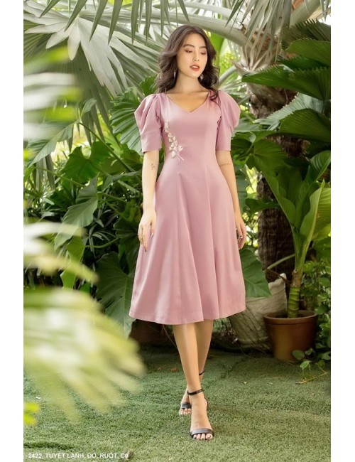 Đầm Dạ Hội Cổ Xéo Lai Xẻ Cao - 2422