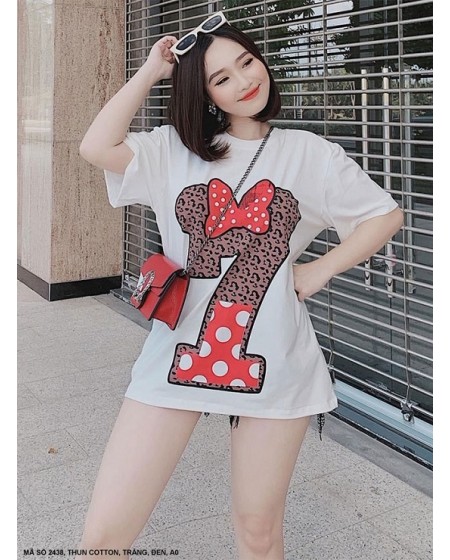 Áo Thun Tay Ngắn Cổ Tròn In Số 7