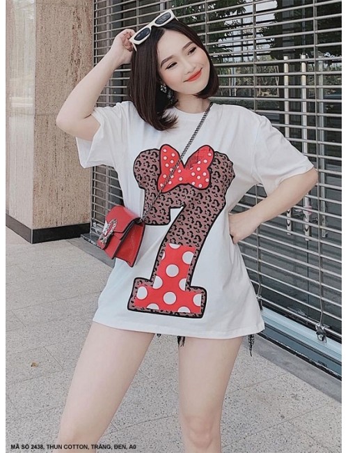 Áo Thun Tay Ngắn Cổ Tròn In Số 7
