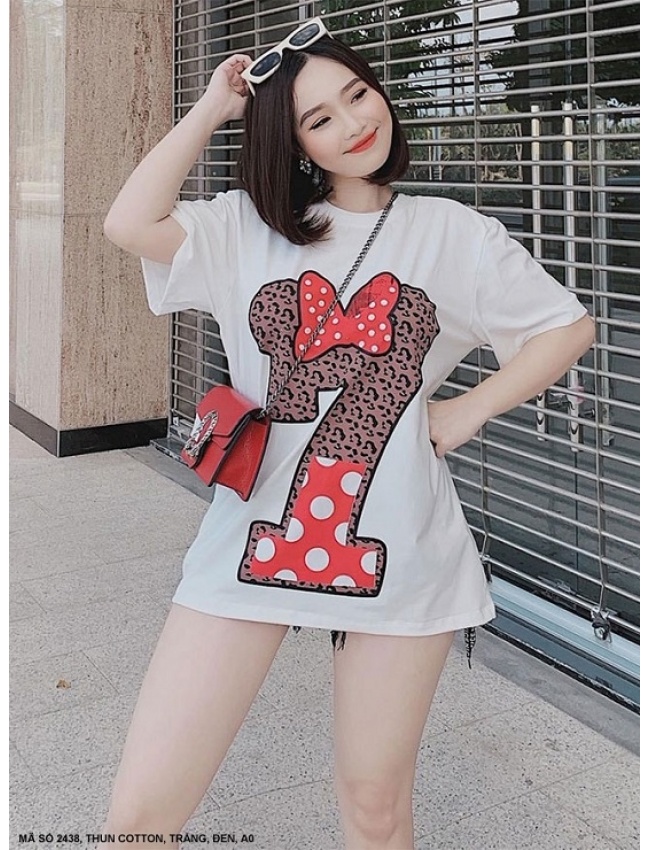 Áo Thun Tay Ngắn Cổ Tròn In Số 7