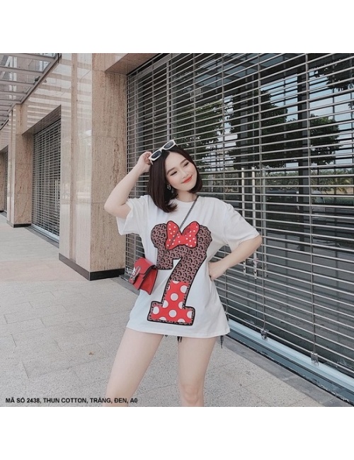 Áo Thun Tay Ngắn Cổ Tròn In Số 7