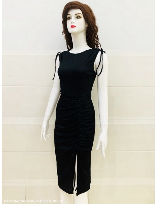 Đầm Ôm Sát Nách Rút Dây Lai Xẻ Tà Rút Dây - 2445