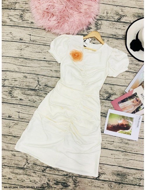 Đầm Dún Toàn Thân Đính Hoa Hồng - 2454