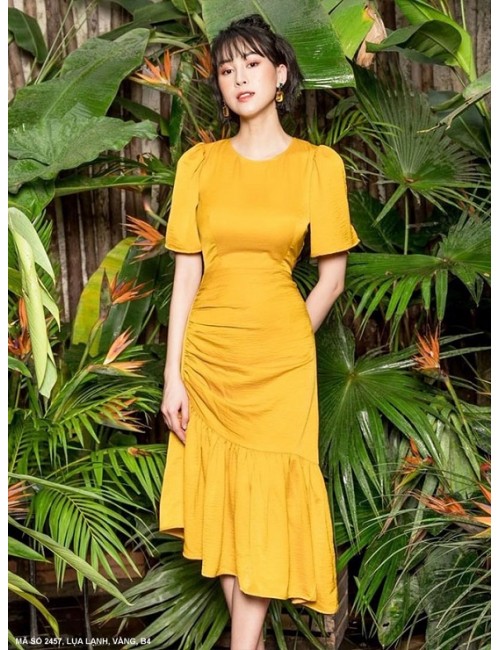 Đầm Tay Ngắn Bèo Lai Xéo - 2457