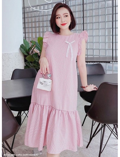 Đầm Bèo Lai Sọc Caro - 2458