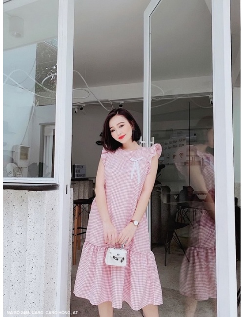 Đầm Bèo Lai Sọc Caro - 2458