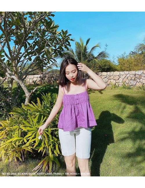Áo Ống 2 Dây Dún Và Quần Lửng - 2460