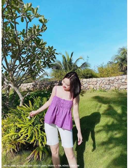 Áo Ống 2 Dây Dún Và Quần Lửng - 2460