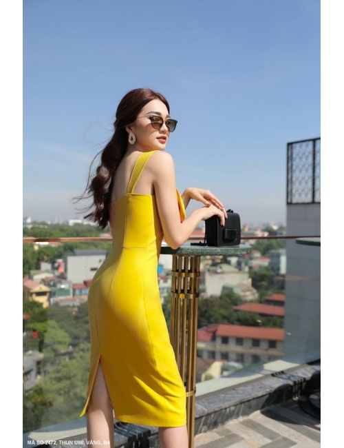 Đầm Ôm 2 Dây Đính Hoa Lớn Trước Ngực - 2472