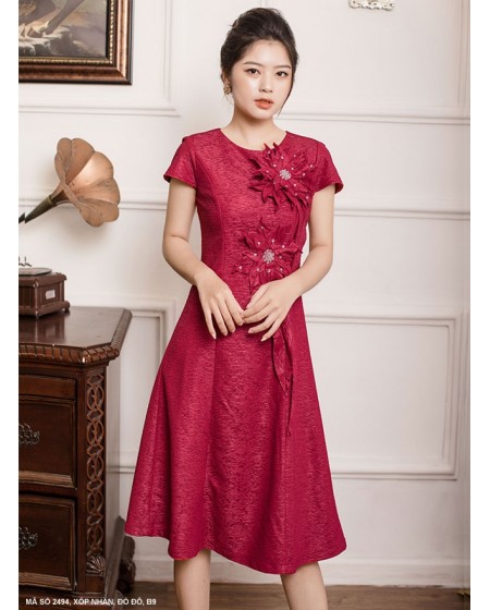 ĐẦM KẾT 2 HOA TRƯỚC NGỰC-2494