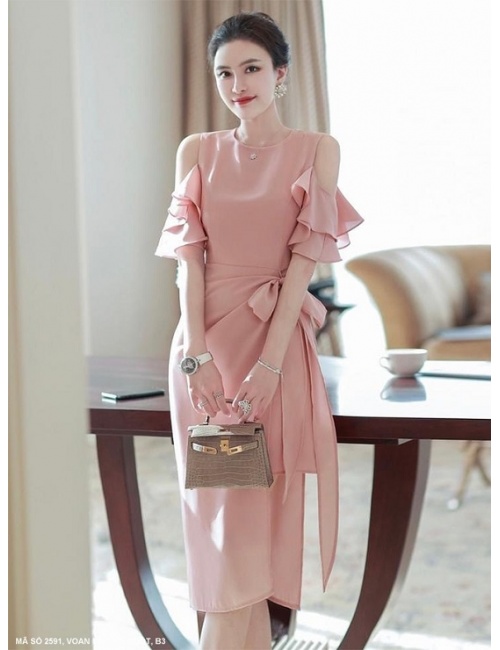 Đầm Dạo Phố Thắt Nơ Xinh Xắn - 2591