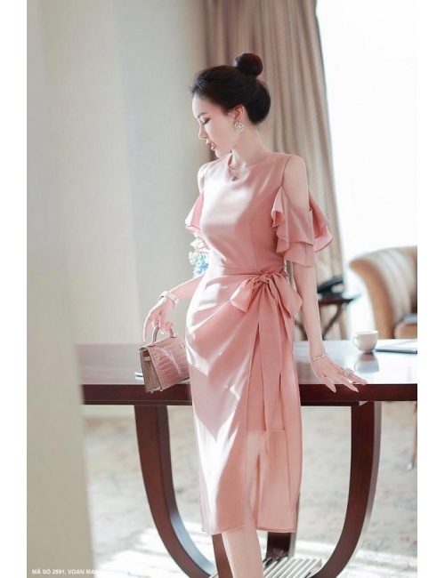 Đầm Dạo Phố Thắt Nơ Xinh Xắn - 2591