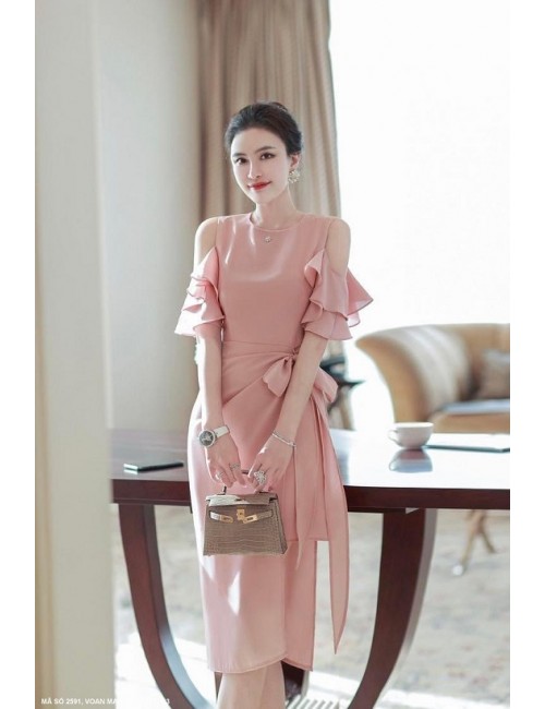 Đầm Dạo Phố Thắt Nơ Xinh Xắn - 2591