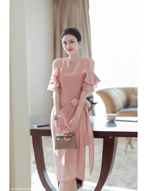 Đầm Dạo Phố Thắt Nơ Xinh Xắn - 2591