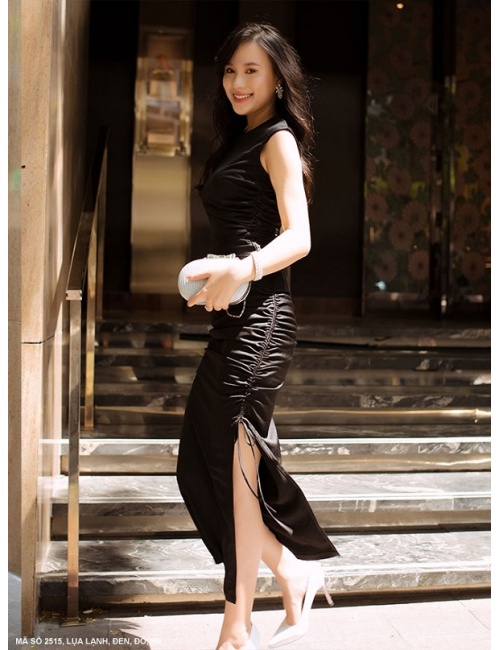 Đầm Dài Sát Nách Rút Dây Hông - 2515